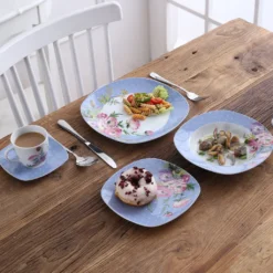 VEWEET 30-teilig Porzellan Tafelservice, Serie 'Hannah', Kombiservice Für 6 Personen, Blau Mit Floral Dekoration -Küche Produkt Geschäft aad14c2c9a04acb4f3917a1da91e8f5a