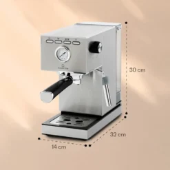 Klarstein Pausa Espressomaker, Siebträgermaschine Mit 1350 Watt, Espressomaschine 20 Bar Druck, Siebträger Kaffeemaschine Mit Wassertank: 1,4 Liter Edelstahl ,silber -Küche Produkt Geschäft ab51d86d9014dd9b222c8b756c79c374