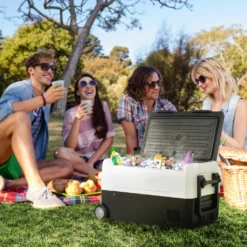 Merax Elektrisch Kühlbox Mit Kompressor 31.5L Schwarz, Mini Kühlschrank Tragbar Kühlleistung Bis -20° C, Gefrierbox 12/24 V Und 230 V Für Büro, Auto, Camping, Garten -Küche Produkt Geschäft ace5ed59d9b3939649ae29e38579189c