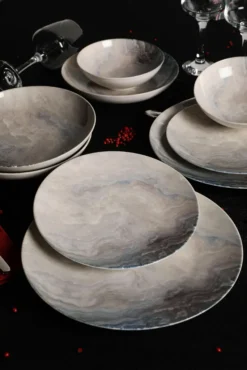 Hermia Concept, Erika,(24 Stücke), Abendessen , Mehrfarbig, 100% Porzellan