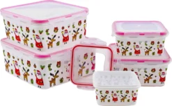 PLENTYFY Keksdosen 10 Teiliges Set Eckig - Plätzchendosen Zum Aufbewahren Von Gebäck Frischhaltedose Kekse - Luftdichte Vorratsdosen Mit Motiven Weihnachtsdosen Frischhaltedosen Mit Deckel -Küche Produkt Geschäft b0b23f6875180ecea3982924831d2aa4