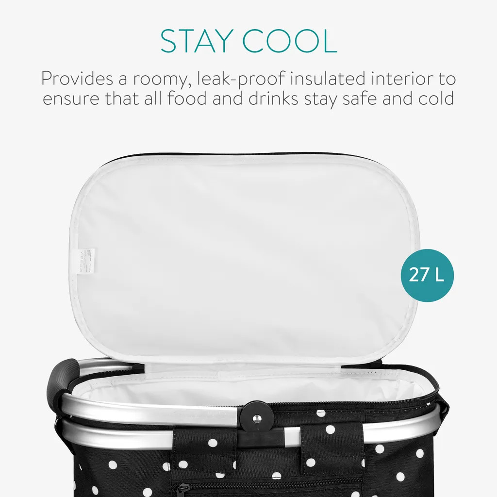 Navaris Thermo Einkaufskorb Kühltasche Faltbar - 27L Kühlkorb Picknickkorb Isolier Korb - 43x26cm Einkaufstasche Coolerbag Auslaufsicher In Schwarz 3 Navaris Thermo Einkaufskorb Kühltasche Faltbar - 27L Kühlkorb Picknickkorb Isolier Korb - 43x26cm Einkaufstasche Coolerbag Auslaufsicher In Schwarz – Bild 3