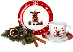 Kaffeeservice Elch 18tlg. Für 6 Personen Weiß Mit Weihnachtsdekor Lustiger Elch -Küche Produkt Geschäft b90ce79a70f1a09b32b433a9ab0889c3