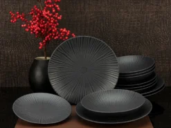 CreaTable 23211 Tafelservice Elements Collection Vesuvio Black Für 4 Personen, Steinzeug, Schwarz/grau (1 Set, 12-teilig) 23 CreaTable 23211 Tafelservice Elements Collection Vesuvio Black Für 4 Personen, Steinzeug, Schwarz/grau (1 Set, 12-teilig) -Küche Produkt Geschäft b913e4c96ca645a30d0218b80fb30e64