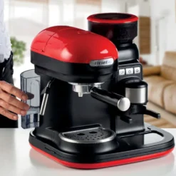 Ariete Siebträger-Espressomaschine Moderna Mit Kaffeemühle Und Aufschäumdüse, Rot/schwarz -Küche Produkt Geschäft b91ad0b066da96f40f74f4ed70f124e8