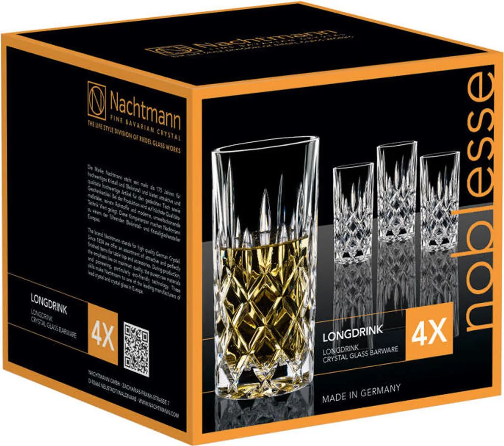 Nachtmann Noblesse Longdrinkglas Set, 8er Set, Wasserglas, Saftglas, Kristallglas, H 14.8 Cm, 375 Ml 4 Nachtmann Noblesse Longdrinkglas Set, 8er Set, Wasserglas, Saftglas, Kristallglas, H 14.8 Cm, 375 Ml – Bild 4