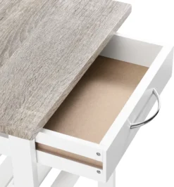 Servierwagen 76 X 37 X 37 Cm Barwagen 3 Ablage 1 Schublade Beistellwagen Allzweckwagen Rollwagen MDF Holzfarben-Weiß [en.casa] -Küche Produkt Geschäft badc647786122f02be0890497c45cce1