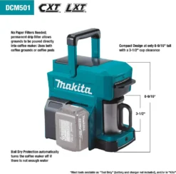 Makita Akku / Netz Tragbare Mobile Kaffeemaschine Caffee DCM501Z 18V 230V -Küche Produkt Geschäft bb155334bc56d746798865b5284a6485