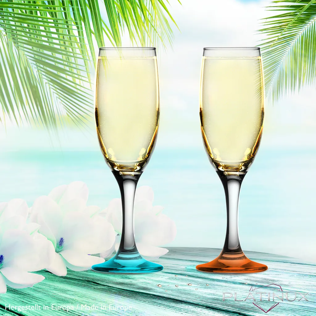 Sektgläser Bunt Aus Glas 150ml (max.190ml) Set 6-Teilig Champagnergläser Prosecco Gläser 2 Sektgläser Bunt Aus Glas 150ml (max.190ml) Set 6-Teilig Champagnergläser Prosecco Gläser – Bild 2