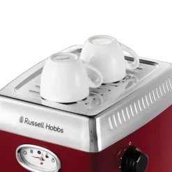 Russell Hobbs Espressomaschine Retro Rot Siebträger (15 Bar, 2 Tassen-Einsätze, 1,1l Abnehmbarer Wassertank, Dampf-Milchschaumdüse, Portionierlöffel Mit Tamper) Kaffeemaschine -Küche Produkt Geschäft c96d474bd44299bff9ad482d362abbfd