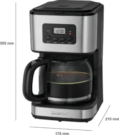 Clatronic KA 3642 Kaffeefiltermaschine Für 12-14 Tassen 1,5 L, Programmierbare 24-Stunden LCD-Digital-Zeitschaltuhr, Edelstahlfront -Küche Produkt Geschäft ca7b8a915fba577f63e51e62b8e99d8a