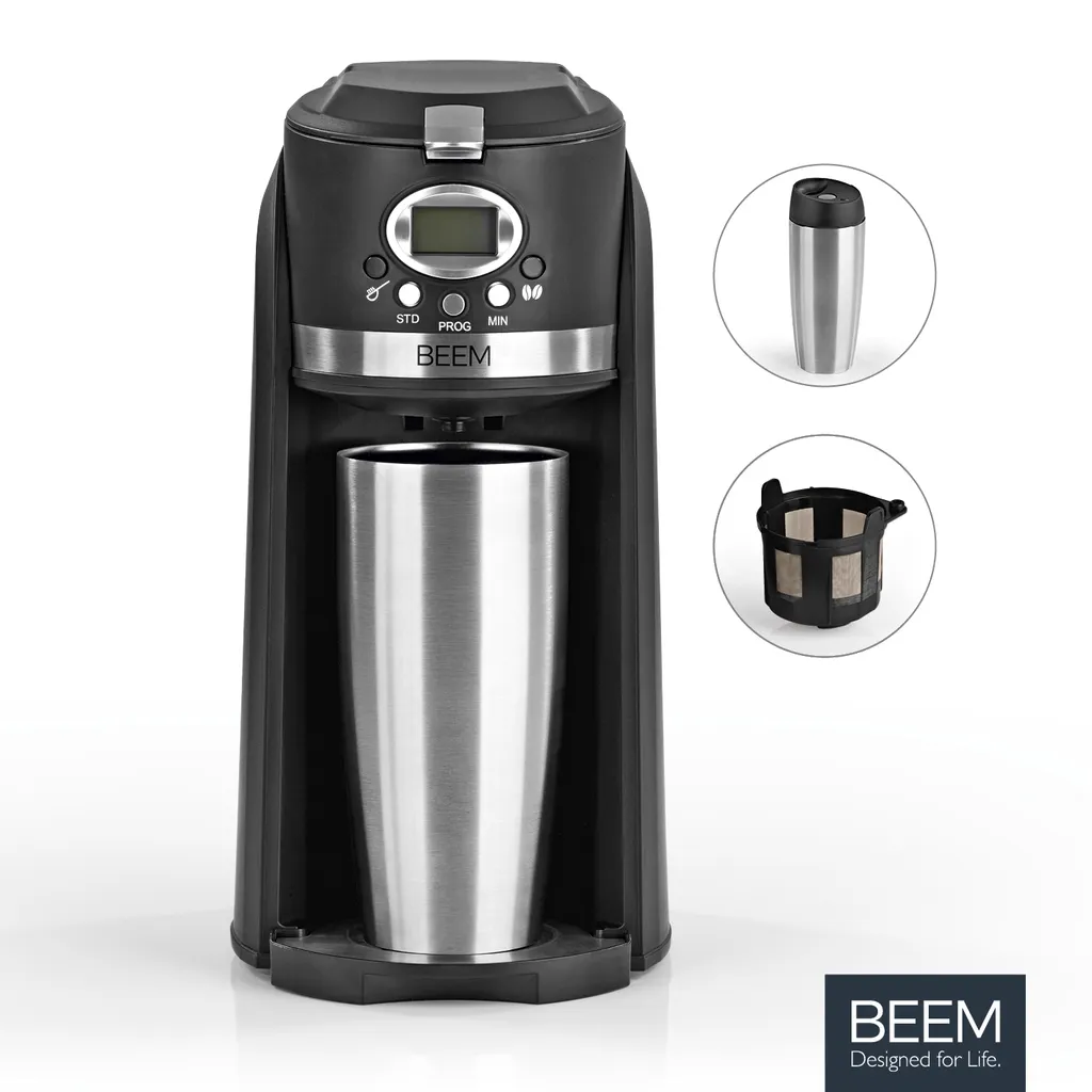 Kaffeemaschine Mahlwerk Filterkaffeemaschine To Go Isolierbecher Timer Display 2 Kaffeemaschine Mahlwerk Filterkaffeemaschine To Go Isolierbecher Timer Display – Bild 2