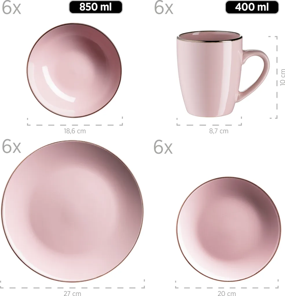 Kombiservice, Steinzeug Kombiservice, Steinzeug METALLIC RIM Mäser 2 Kombiservice, Steinzeug Kombiservice, Steinzeug METALLIC RIM Mäser – Bild 2