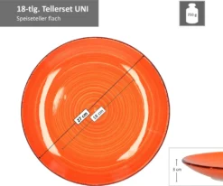 Service 18tlg. Tellerset Uni Bunt, Für 6 Personen In Unterschiedlichen Farben -Küche Produkt Geschäft cc057551f375e471b3c394e98e3c999a