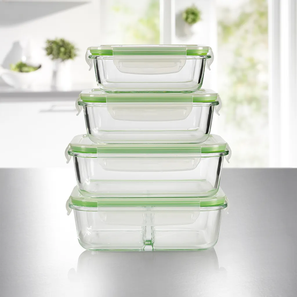 GOURMETmaxx Glas-Frischhaltedosen Klick-it 8-tlg. Limegreen Frischhaltedosen 4er Set Glas Klick-It Gefrierdosen Lunchbox Brotdose Limegreen 6 GOURMETmaxx Glas-Frischhaltedosen Klick-it 8-tlg. Limegreen Frischhaltedosen 4er Set Glas Klick-It Gefrierdosen Lunchbox Brotdose Limegreen – Bild 6