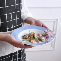 VEWEET 30-teilig Porzellan Tafelservice, Serie 'Hannah', Kombiservice Für 6 Personen, Blau Mit Floral Dekoration -Küche Produkt Geschäft d4a0a5555274d7537549da1c1a4b89b6