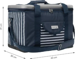 Anndora Kühltasche XL 40 Liter AHOI Mit Reissverschluss - Blau-weis-gestreift -Küche Produkt Geschäft d4b970332348fda87ff5b47336c4be08