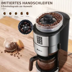 Kompakte Kaffeemaschinen Mit Mahlwerk Filterkaffeemaschine Kaffeemaschine Mit Mühle Für Bohnenkaffee Und Kaffeepulver 2/4/6 Tassen, Schwarz -Küche Produkt Geschäft d5554f11f2b048886cb396c50dc81a02