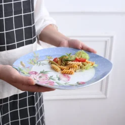 VEWEET 30-teilig Porzellan Tafelservice, Serie 'Hannah', Kombiservice Für 6 Personen, Blau Mit Floral Dekoration -Küche Produkt Geschäft d6590d5818c26b22f54843148347c952