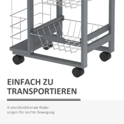 HOMCOM Küchenwagen Auf Rädern, Rollwagen Mit 2 Regalen, Servierwagen, Bastelwagen Mit Arbeitsplatte Und Gewürzregal, Rollregal Für Küche, Esszimmer, Kiefernholz, Grau, 47 X 37 X 83 Cm 21 HOMCOM Küchenwagen Auf Rädern, Rollwagen Mit 2 Regalen, Servierwagen, Bastelwagen Mit Arbeitsplatte Und Gewürzregal, Rollregal Für Küche, Esszimmer, Kiefernholz, Grau, 47 X 37 X 83 Cm -Küche Produkt Geschäft d783bc5b7c1939ef94e37a43dbefec9b