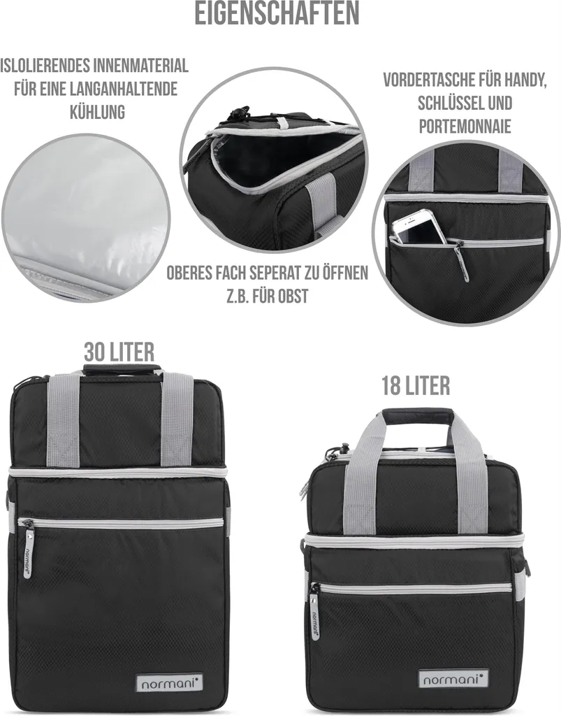 Normani Isolierte Kühltasche Mit 2 Fächern 30 L 3 Normani Isolierte Kühltasche Mit 2 Fächern 30 L – Bild 3