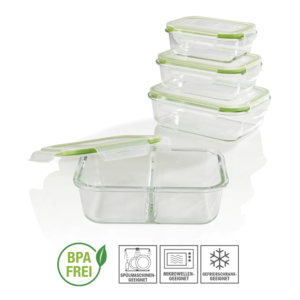 GOURMETmaxx Glas-Frischhaltedosen Klick-it 8-tlg. Limegreen Frischhaltedosen 4er Set Glas Klick-It Gefrierdosen Lunchbox Brotdose Limegreen 1 GOURMETmaxx Glas-Frischhaltedosen Klick-it 8-tlg. Limegreen Frischhaltedosen 4er Set Glas Klick-It Gefrierdosen Lunchbox Brotdose Limegreen