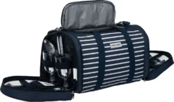 Anndora Picknick Kühltasche + Decke + Zubehör - Blau Weiß Gestreift - Blau 13 Anndora Picknick Kühltasche + Decke + Zubehör - Blau Weiß Gestreift - Blau -Küche Produkt Geschäft dcd78271bf2dc45200e407102ab350a9