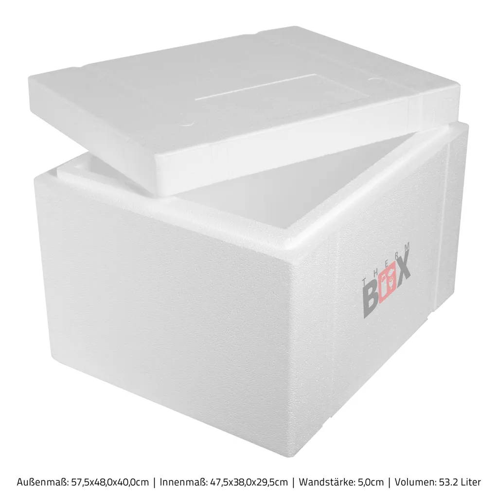 Styroporbox 53W | Wand: 5,0cm | Volumen: 53,2L | Innenmaß:47x38x29cm | Weiß Isolierbox Thermobox Kühlbox Warmhaltebox 5 Styroporbox 53W | Wand: 5,0cm | Volumen: 53,2L | Innenmaß:47x38x29cm | Weiß Isolierbox Thermobox Kühlbox Warmhaltebox – Bild 5