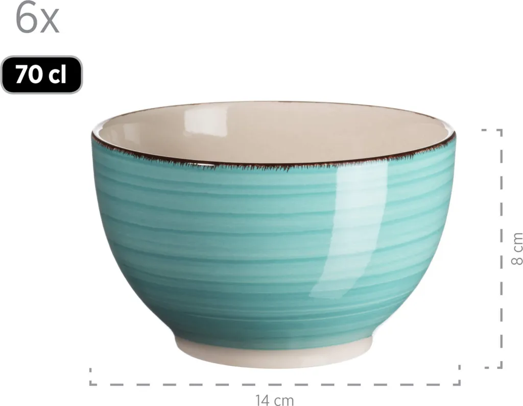 Mäser 931614 Kombiservice Lumaca Für 6 Personen, Steingut, Türkis (1 Set, 30-teilig) 7 Mäser 931614 Kombiservice Lumaca Für 6 Personen, Steingut, Türkis (1 Set, 30-teilig) – Bild 7