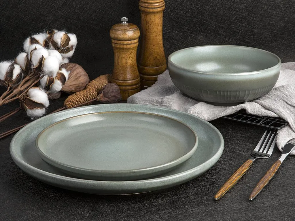 Tafelservice - Steingut - 18-teilig - Grün - MOCHA 2 Tafelservice - Steingut - 18-teilig - Grün - MOCHA – Bild 2