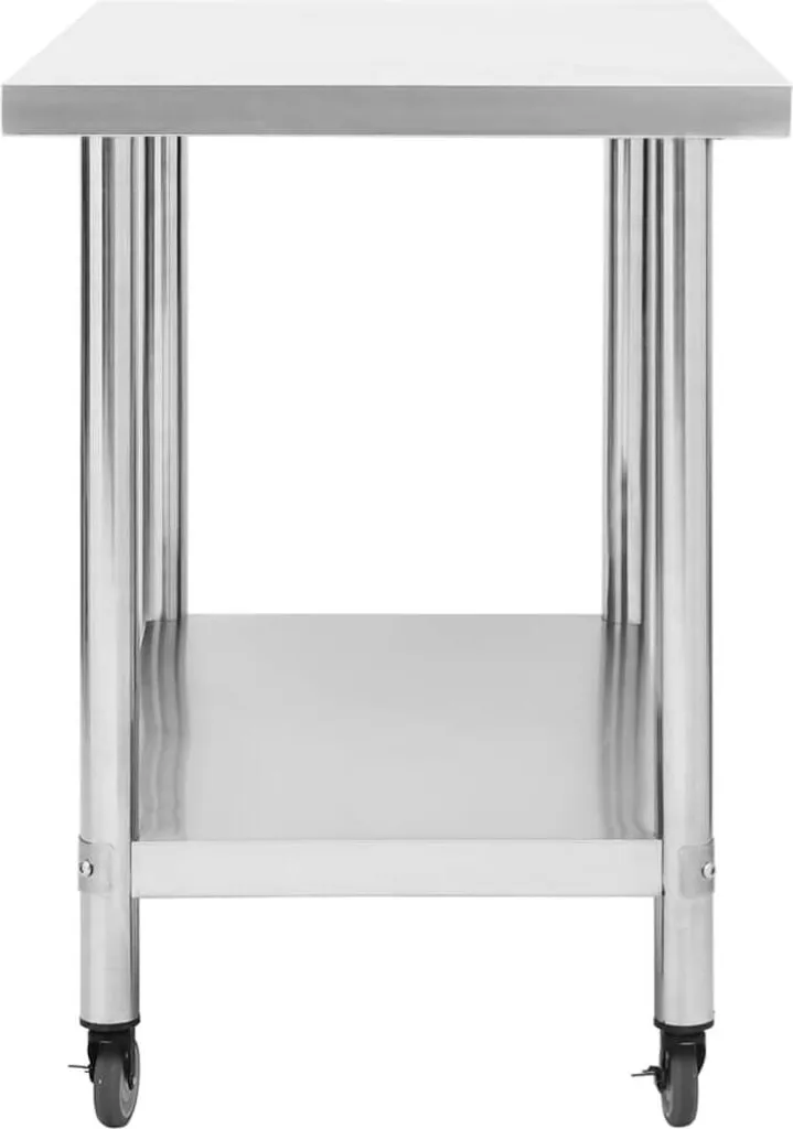 VidaXL Küchen-Arbeitstisch Mit Rollen 100x60x85 Cm Edelstahl 4 VidaXL Küchen-Arbeitstisch Mit Rollen 100x60x85 Cm Edelstahl – Bild 4