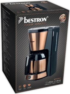 Bestron Filterkaffeemaschine Mit Thermokanne, Kaffeemaschine Für 8 Tassen Frischen Kaffee, Inkl. Permanentfilter Und Automatischer Abschaltfunktion, 900 Watt, Farbe: Kupfer -Küche Produkt Geschäft e4f07f83d9665c5e082778bf4e0bff98