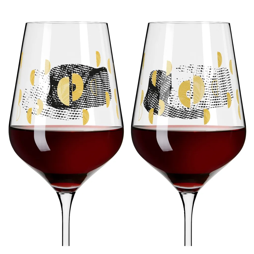 Sagengold Rotweinglas-Set #3, #4 Von Maike Schönebeck 3 Sagengold Rotweinglas-Set #3, #4 Von Maike Schönebeck – Bild 3