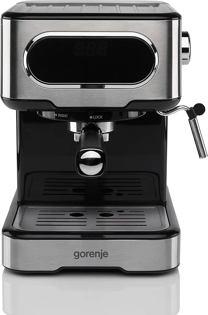Gorenje ESCM 15 DBK Espressomaschine Mit Siebträger/Professioneller Milchaufschäumer Für Cremigen Capuccino/TouchControl/TemperatureControl/EasyClean/1,5 L Wassertank/1100 W/30 Cm/15 Bar/Edelstahl 2 Gorenje ESCM 15 DBK Espressomaschine Mit Siebträger/Professioneller Milchaufschäumer Für Cremigen Capuccino/TouchControl/TemperatureControl/EasyClean/1,5 L Wassertank/1100 W/30 Cm/15 Bar/Edelstahl – Bild 2