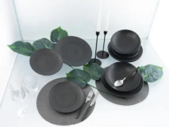 CreaTable 23205 Tafelservice Elements Collection Lava Stone Für 4 Personen, Steinzeug, Schwarz/grau (1 Set, 12-teilig) 13 CreaTable 23205 Tafelservice Elements Collection Lava Stone Für 4 Personen, Steinzeug, Schwarz/grau (1 Set, 12-teilig) -Küche Produkt Geschäft e8cc7f4ec7584f39438a2e51d22b872e