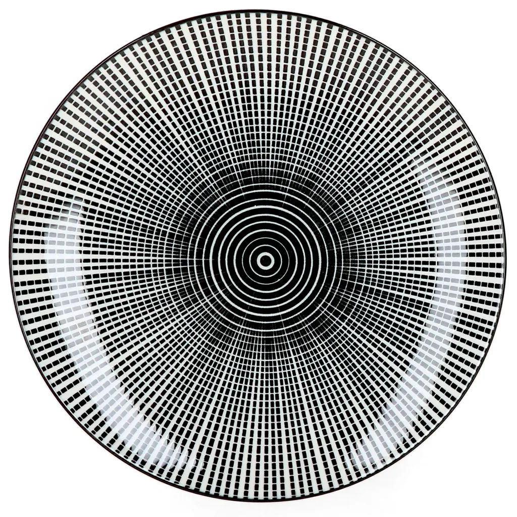 Mambocat Taipei 18-tlg. Teller Set I 6 Personen I Schwarz & Weiß Linien-Muster 2 Mambocat Taipei 18-tlg. Teller Set I 6 Personen I Schwarz & Weiß Linien-Muster – Bild 2