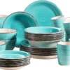 Mäser 931614 Kombiservice Lumaca Für 6 Personen, Steingut, Türkis (1 Set, 30-teilig)