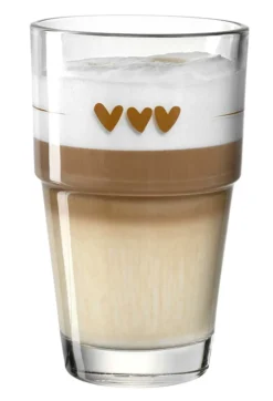 LEONARDO 043467 Solo Latte Macchiato Becher Mit Motiv Herzen, Glas, 410 Ml, Klar -Küche Produkt Geschäft ec61fef1c6750c2aebb7615c9eb3d791
