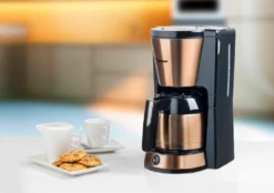 Bestron Filterkaffeemaschine Mit Thermokanne, Kaffeemaschine Für 8 Tassen Frischen Kaffee, Inkl. Permanentfilter Und Automatischer Abschaltfunktion, 900 Watt, Farbe: Kupfer -Küche Produkt Geschäft edd407f77aea7f79524dfaa5ac303813