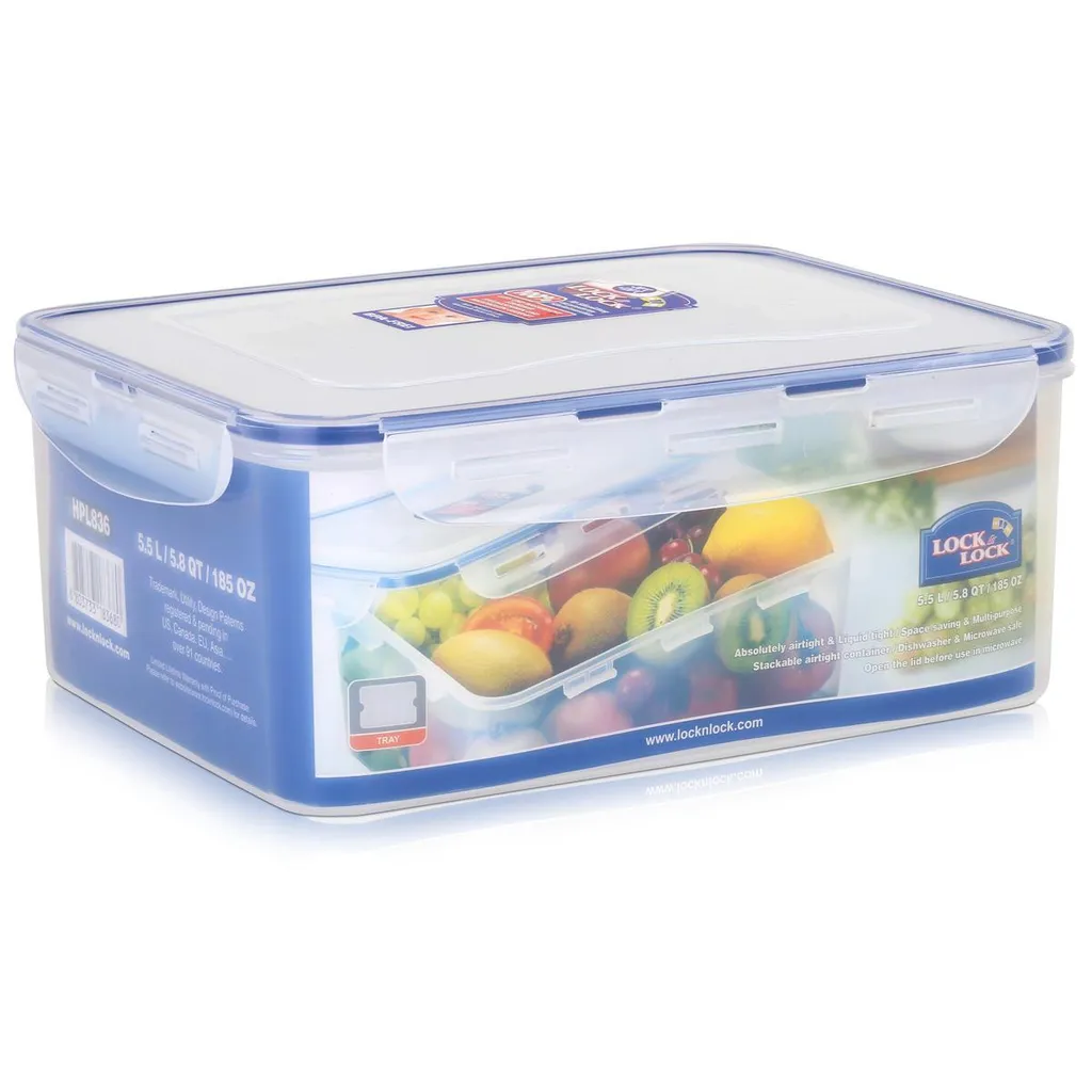 Lock&Lock HPL836 Vorratsdose 5,5L - Luft Und Wasserdicht - Rechteckig (1er Pack) 1 Lock&Lock HPL836 Vorratsdose 5,5L - Luft Und Wasserdicht - Rechteckig (1er Pack)