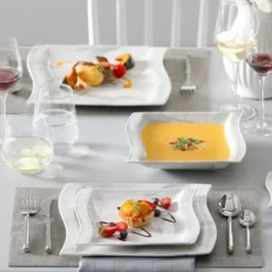 MALACASA, Serie Flora, 30 Tlg. Marmor Porzellan Geschirrset Kombiservice Tafelservice Mit Je 6 Kaffeetassen, 6 Untertassen, 6 Dessertteller, 6 Suppenteller Und 6 Flachteller -Küche Produkt Geschäft f205c3715accf332e9b44a4339ab0652