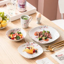 VEWEET Porzellan Kombiservice 'Annie', 40 Teilig Geschirrservice Für 8 Personen, Frühstückservice Mit Je 8 Eierbecher, Kaffeebecher 350 Ml, Müslischalen, Dessertteller Und Flachteller -Küche Produkt Geschäft f6c44265fc7c5530f302d7e0f0b0325d