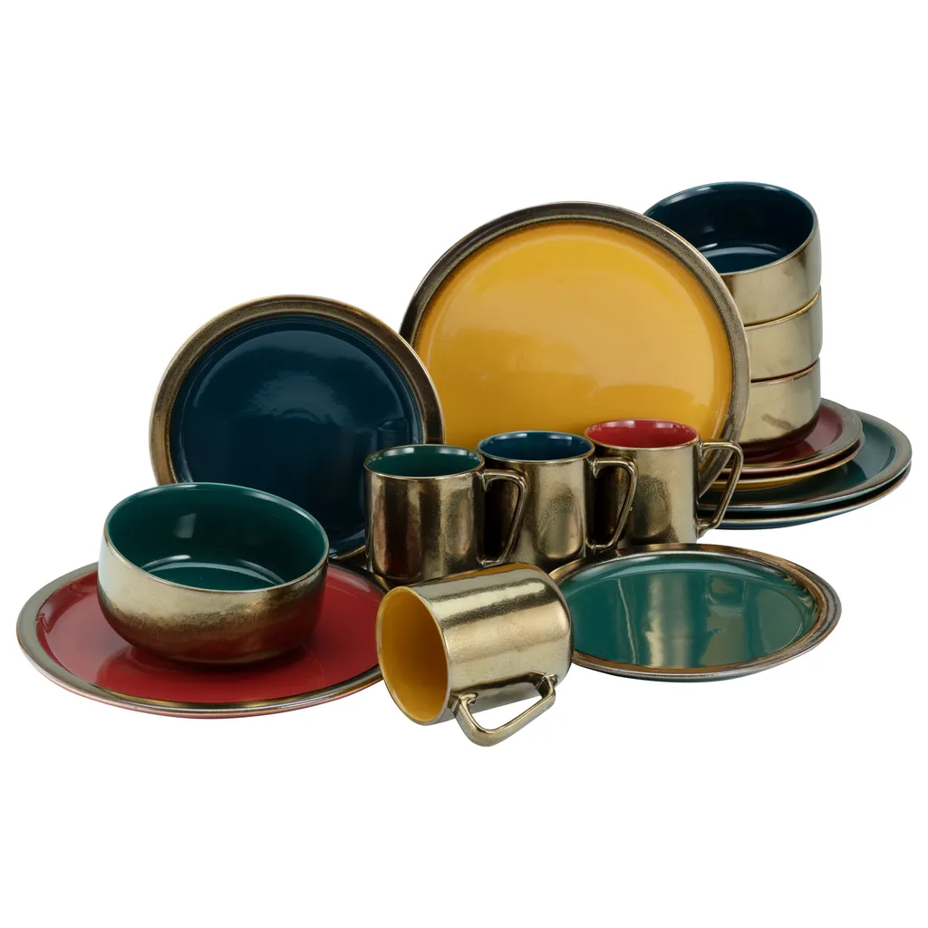 CreaTable 22973 Kombiservice Rustikal Collection Für 4 Personen, Steinzeug, Mehrfarbig (1 Set, 16-teilig) 1 CreaTable 22973 Kombiservice Rustikal Collection Für 4 Personen, Steinzeug, Mehrfarbig (1 Set, 16-teilig)