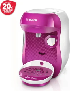 Bosch TASSIMO HAPPY Wild Purple +20 € Gutschein 1400 Watt 0,7 Liter Wassertank -Küche Produkt Geschäft fd1a01907953b86199fdb209885b60ff